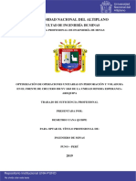 Universidad Nacional Del Altiplano: Facultad de Ingeniería de Minas