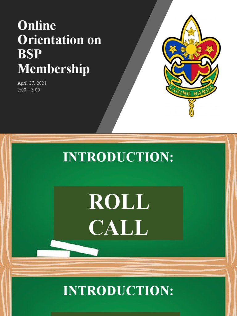 BSP Membership Orientation Overview | PDF | Scouting | Outdoor Recreation