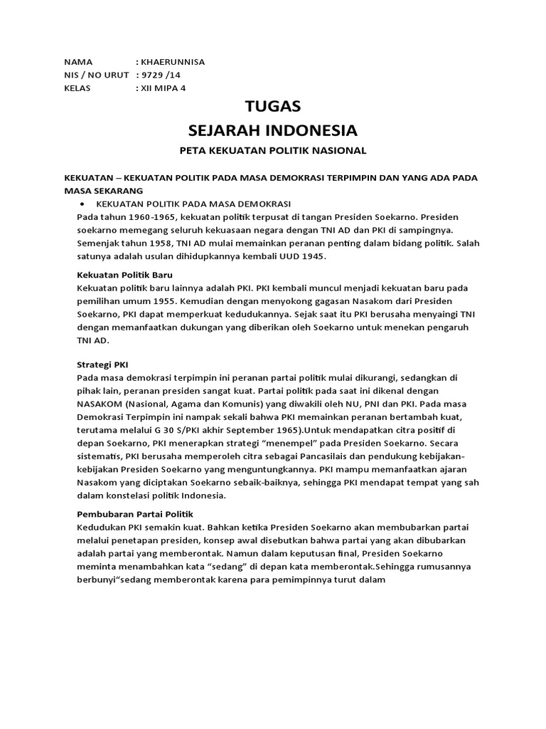 Peta politik Indonesia dengan berbagai partai dan tokoh