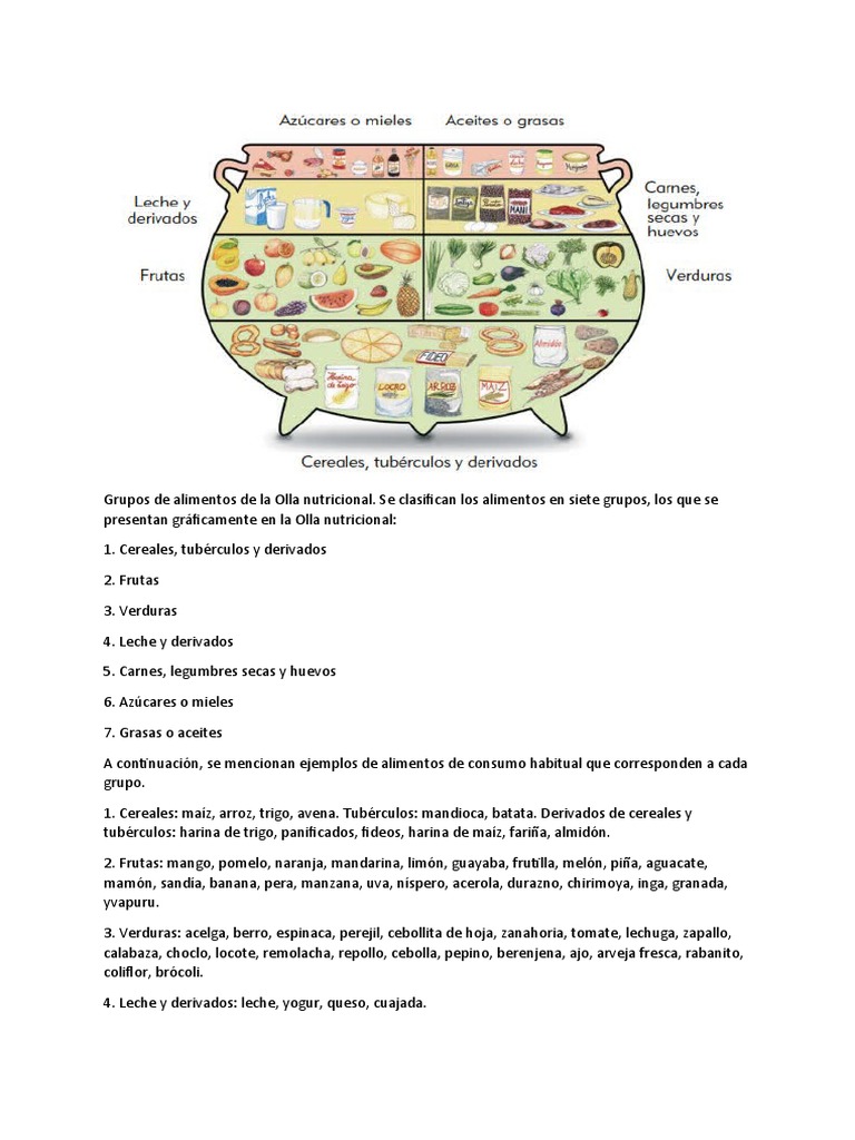 Grupos de Alimentos de La Olla Nutricional PDF