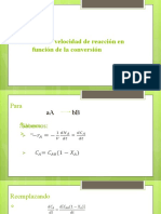 Ecuación de La Velocidad de Reacción en Función de La Conversión