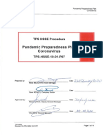 Pandemic Prepardness Plan - Coronavirus TPS - HSSE - 10-01-P07