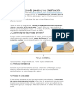 Principales Tipos de Presas y Su Clasificación