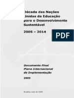 UNESCO - Década Da Educação Das Nações Unidas Para Um Desenvolvimento Sustentável - 2005 -2014