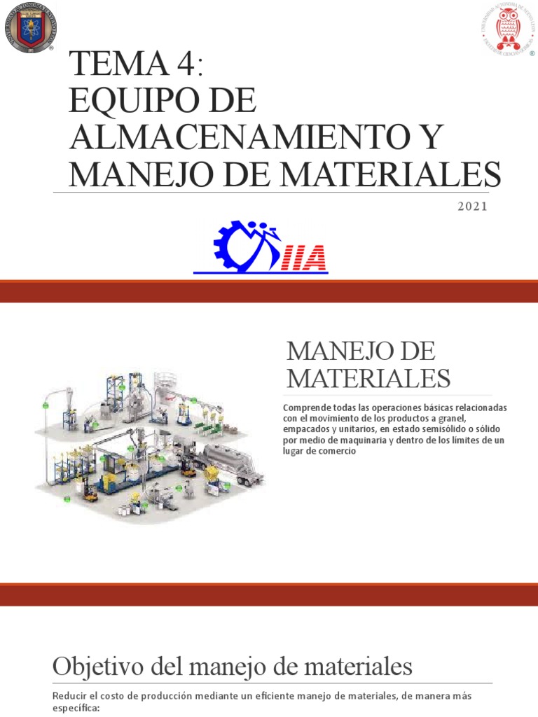 TEMA 4 - Equipo de Almacenaje y Manejo de Materiales | PDF | Máquina ...