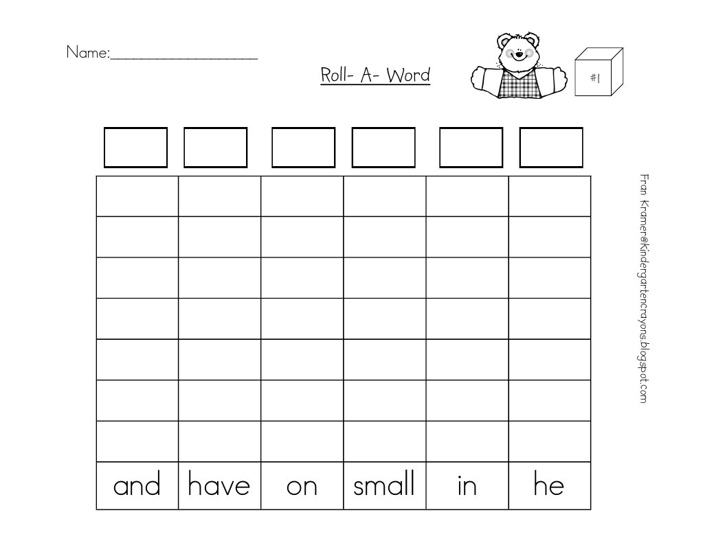 Roll A Word Game Sheets | PDF