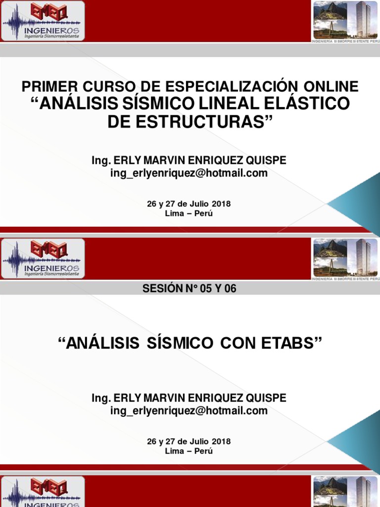 Análisis Sísmico Sesión 05 Y 06 Pdf Puente Fundación Ingeniería