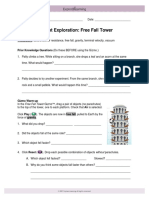 Student Exploration: Free Fall Tower