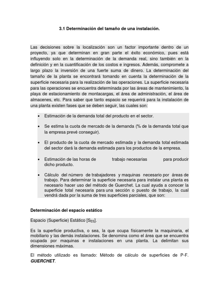 3.1 Determinación Del Tamaño de Una Instalación | PDF | Mercado ...