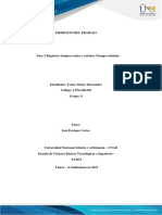 Fase 3-Registrar Tiempos Reales y Calcular Tiepo Estandar Yenny Hernandez