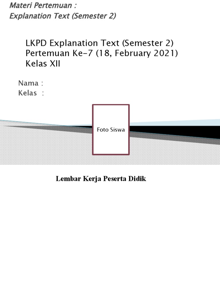 LKPD Explanation Text Kelas XII | PDF