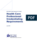 State of WA Requirements for Dental Licensure