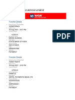 Recent Weeks Clients Payment: Transfer Details