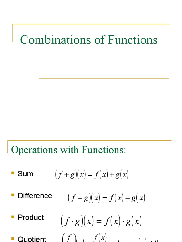 Combinations of Functions | PDF | Mathematics | Mathematical Analysis