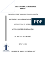 UNAM FES Aragón Juicio Ejecutivo Mercantil Derecho Mercantil II