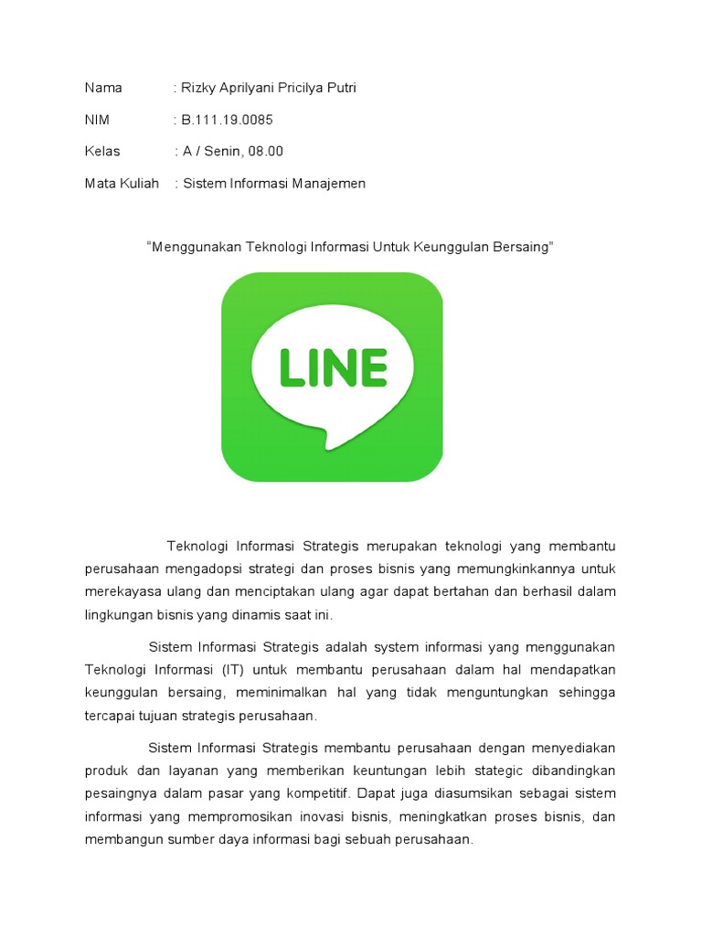 Keunggulan LINE dalam Teknologi Informasi | PDF | Bisnis | Komputer