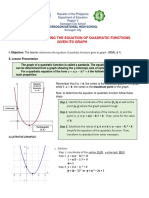 Determining The Equation of Quadratic Functions Given Its Graph