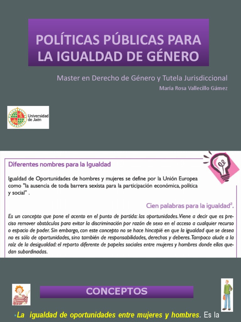 Políticas Públicas para la Igualdad de Género | PDF | Estudios de ...