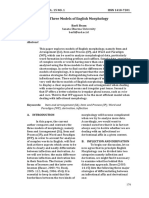 Three Models of English Morphology: LLT Journal Vol. 15 No. 1 ISSN 1410-7201