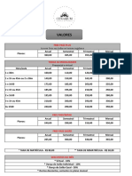 Valores Modalidades