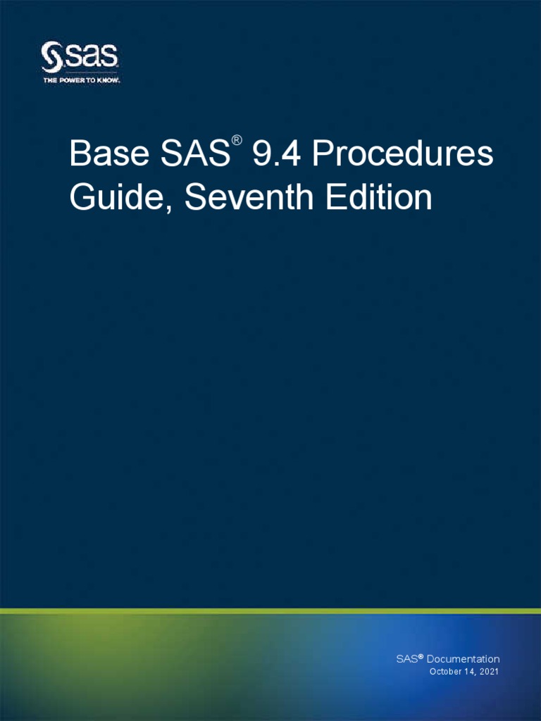 Base sas 9 4 procedures guide seventh edition pdf sas software