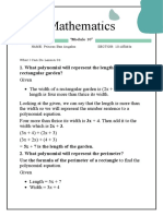 Mathematics: 1. What Polynomial Will Represent The Length of A Rectangular Garden?