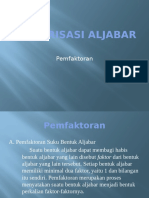 Faktorisasi Aljabar: Pemfaktoran