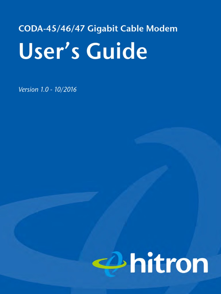 Hitron Coda 45 Modem User Guide Download Free PDF Ip Address