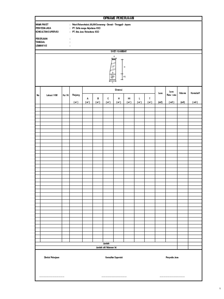 Format Opname Pekerjaan Proyek Jalan | PDF
