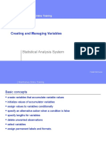 Statistical Analysis System: Creating and Managing Variables