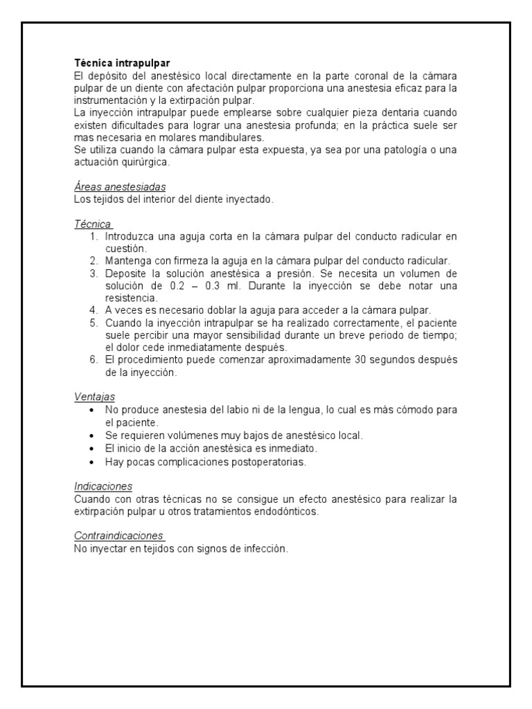 INTRAPULPAR | PDF