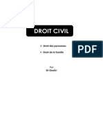 Cours Droit Civile; Droit Des Personnes Et de La Famille (Livre 1 Et 2)