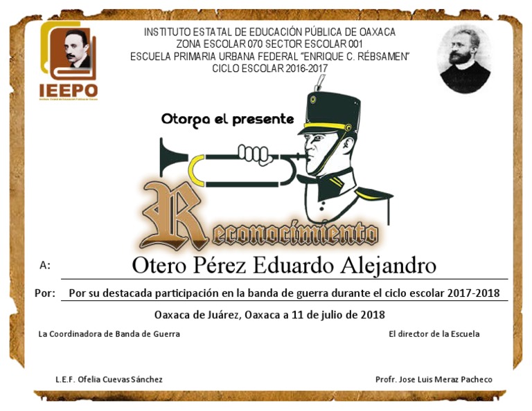 Reconocimiento Banda de Guerra | PDF