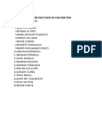 LIST OF COVID 19 VACC