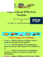 How To Be An Effective Teacher: by Dr. Harry K. Wong and Rosemary Wong