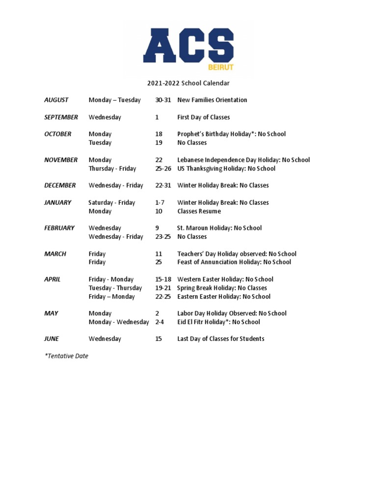 ACS Beirut Calendar 202122 PDF