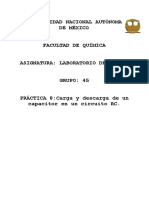 PRÁCTICA 8:carga y Descarga de Un Capacitor en Un Circuito RC.