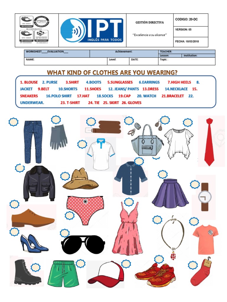 A1.1 Unit 8 | PDF | Fashion | Clothing