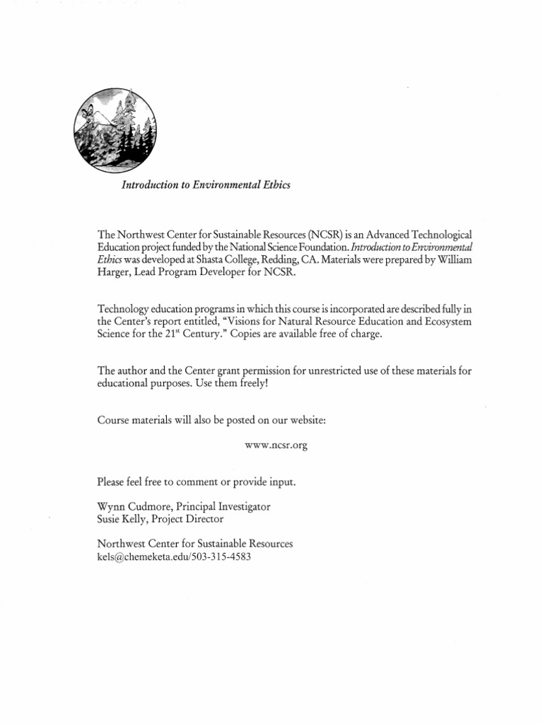 Environmental Ethics Course Outline | PDF