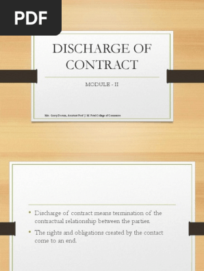 modes of discharge of contract