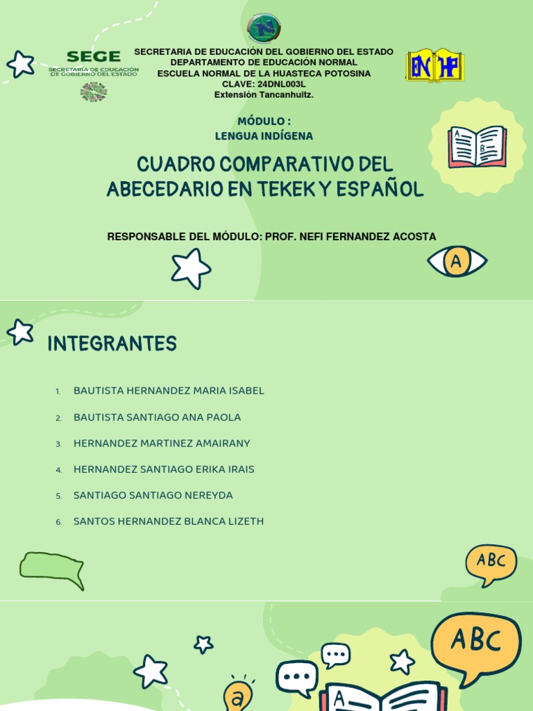 Comparativa Abecedarios Tenek y Español | PDF | Lingüística | Ortografía