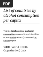 List of countries by alcohol consumption per capita - Wikipedia