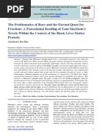 The Problematics of Race and The Eternal Quest For Freedom: A Postcolonial Reading of Toni Morrison's Novels Within The Context of The Black Lives Matter Protests