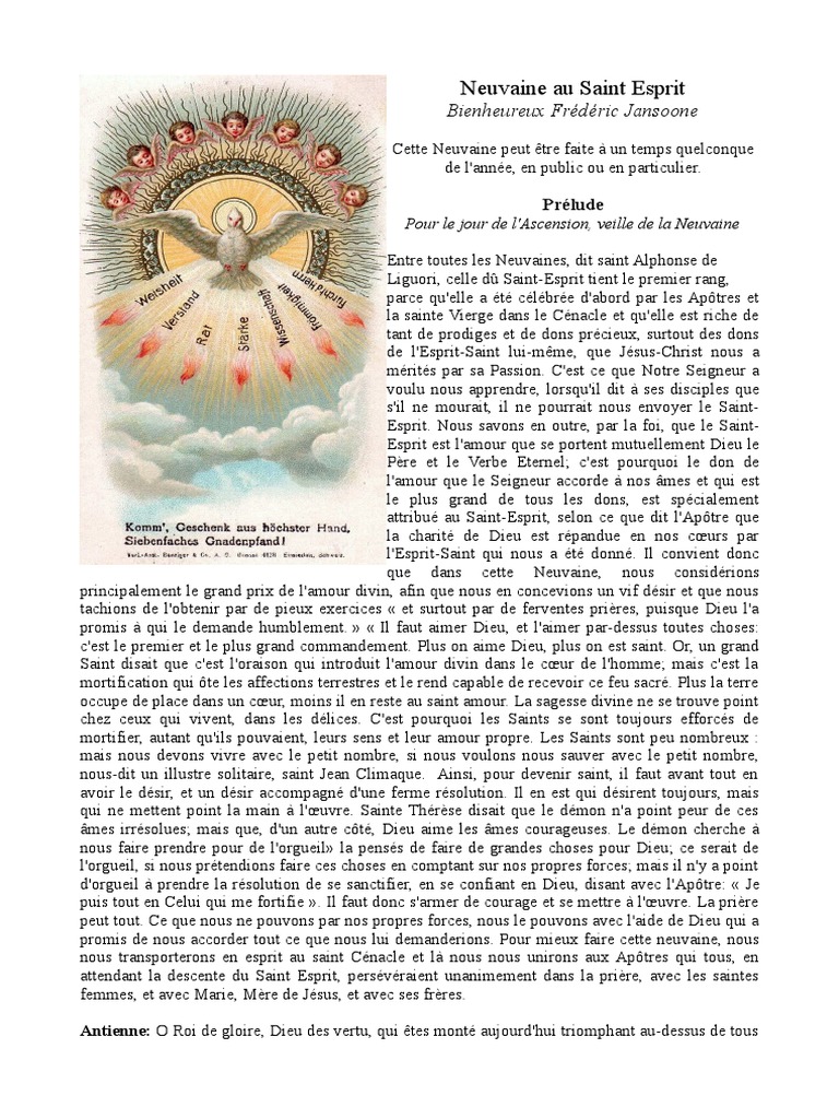 Neuvaine Au Saint esprit De St Alphonse De Liguori Pdf Neuvaine Saint Esprit | PDF | Saint-Esprit | Dieu