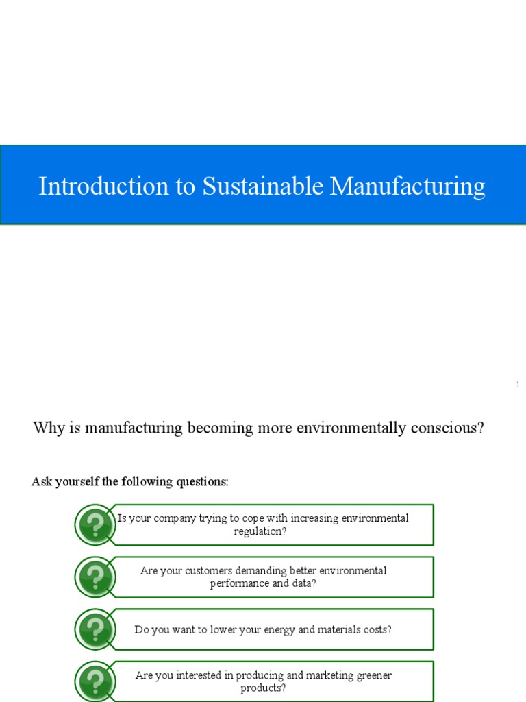 Sustainable Manufacturing Guide | PDF | Life Cycle Assessment ...