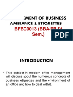 Management of Business Ambiance & Etiquettes: BFBC0013 (BBA-FB-IV Sem.)