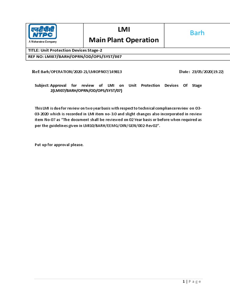 Review of Unit Protection Devices | PDF | Boiler | Mechanical Engineering