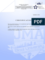 Certification: Bicol University Junior Marketing Association