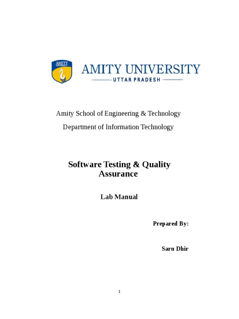Software Testing Lab Manual 4 PDF Computing Software Engineering