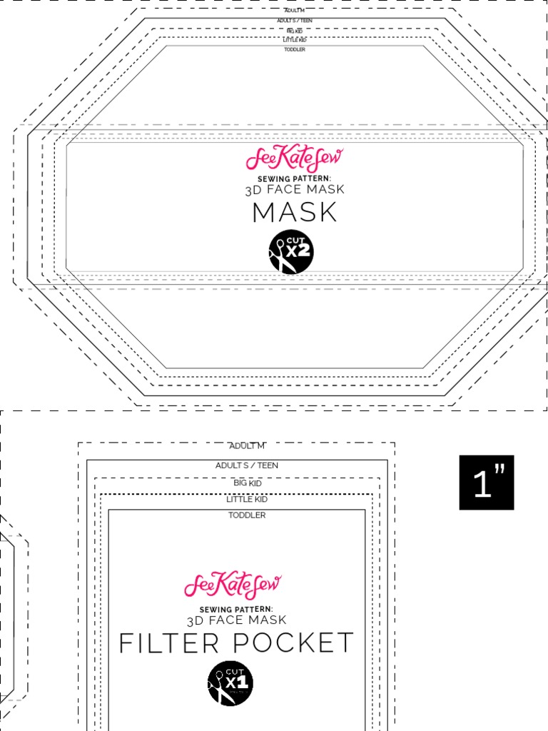 3D Face Mask Sewing Pattern Guide | PDF